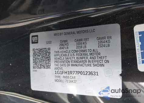 2023 Chevrolet Camaro Rwd 2Ss from USA, damaged, VIN 1G1FH1R77P0123631